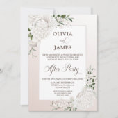 Rustikale Hochzeit mit weißer Blüte nach dem Party Einladung (Vorderseite)