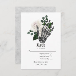 Rustikale Hochzeit mit weißer Blüte RSVP Karte