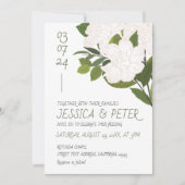 Rustikale Hochzeit mit weißer Wasserfarbe Einladung (Vorderseite)