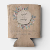 Rustikale Hochzeit mit wildem Rosa Eukalyptus Dosenkühler (Rückseite)