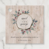 Rustikale Hochzeit mit wildem Rosa Eukalyptus Geschenkanhänger (Vorderseite)