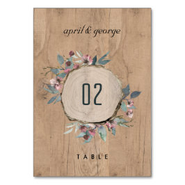 Rustikale Hochzeit mit wildem Rosa Eukalyptus Tischnummer