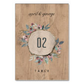 Rustikale Hochzeit mit wildem Rosa Eukalyptus Tischnummer (Rückseite)