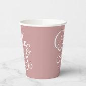 Rustikale Hochzeit mr & mrs Dusty Pink personalisi Pappbecher (Links)