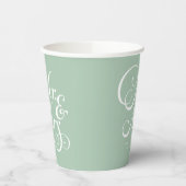 Rustikale Hochzeit mr & mrs Sage Green personalisi Pappbecher (Links)