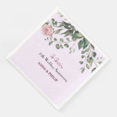 Rustikale Hochzeit Napkins blühend rosa, staubblau Serviette (Ecke)