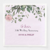 Rustikale Hochzeit Napkins blühend rosa, staubblau Serviette (Vorderseite)