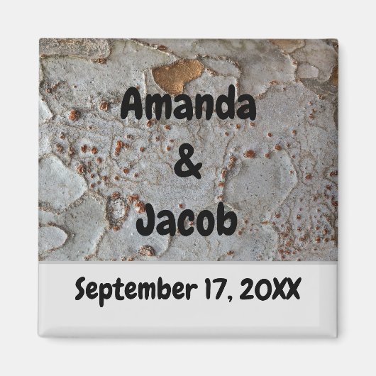 Rustikale Hochzeit Naturbaum Bark Foto Gast Gefall Magnet (Vorne)