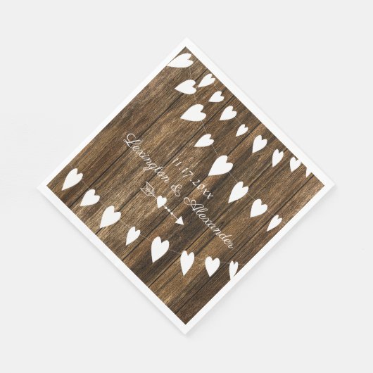 Rustikale Hochzeit oder Brautparty aus Stallholz Serviette (Ecke)