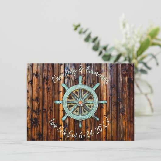 Rustikale Hochzeit oder Verlobung Einladung (Stehend Vorderseite)