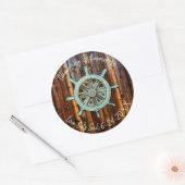 Rustikale Hochzeit oder Verlobung Runder Aufkleber (Umschlag)