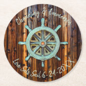 Rustikale Hochzeit oder Verlobung Runder Pappuntersetzer (Vorderseite)