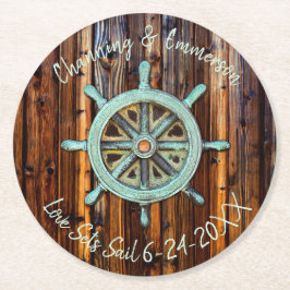 Rustikale Hochzeit oder Verlobung Runder Pappuntersetzer