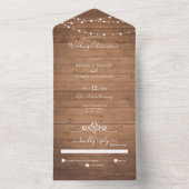 Rustikale Hochzeit ohne Menüoptionen All In One Einladung (Innen Boden)