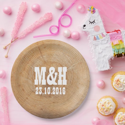 Rustikale Hochzeit Pappteller (Party)