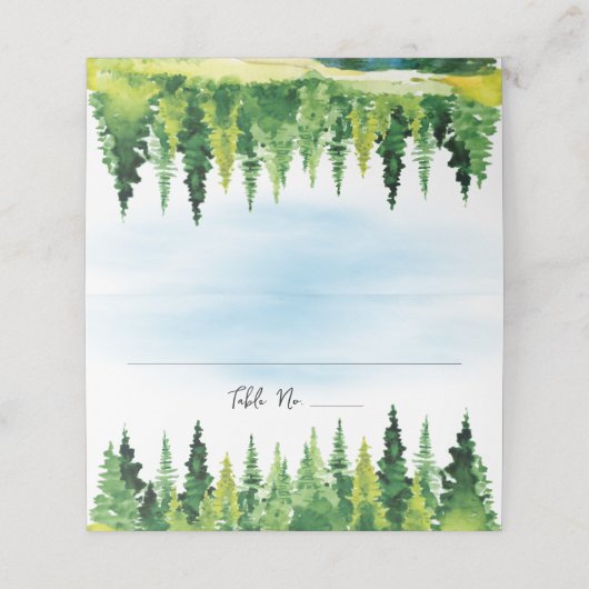 Rustikale Hochzeit Platzkarte (Außenseite Aufgefaltet)