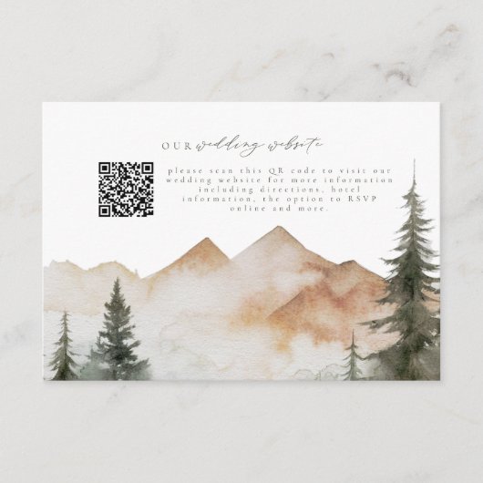 Rustikale Hochzeit QR Code UAWG Begleitkarte (Vorderseite)