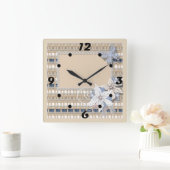 Rustikale Hochzeit Quadratische Wanduhr (Zuhause)