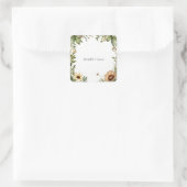 Rustikale Hochzeit Quadratischer Aufkleber (Tasche)