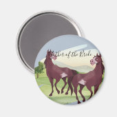 Rustikale Hochzeit Reitsport-Western Magnet (Vorderseite/Rückseite)