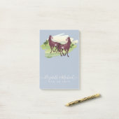 Rustikale Hochzeit Reitsport-Western Post-it Klebezettel (Auf Schreibtisch)