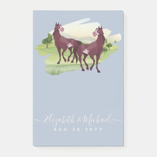 Rustikale Hochzeit Reitsport-Western Post-it Klebezettel (Vorderseite)