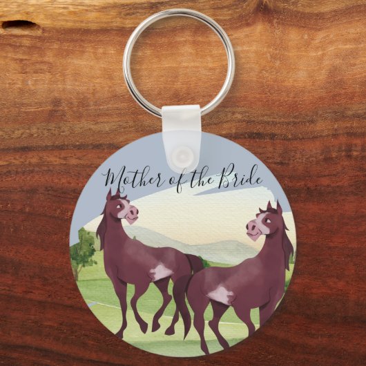 Rustikale Hochzeit Reitsport-Western Schlüsselanhänger (Vorderseite)