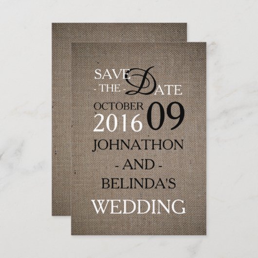 Rustikale Hochzeit rettet das Datum Save The Date (Vorne/Hinten)