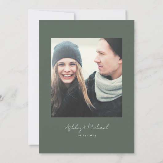 Rustikale Hochzeit rettet das Datum Save The Date (Rückseite)