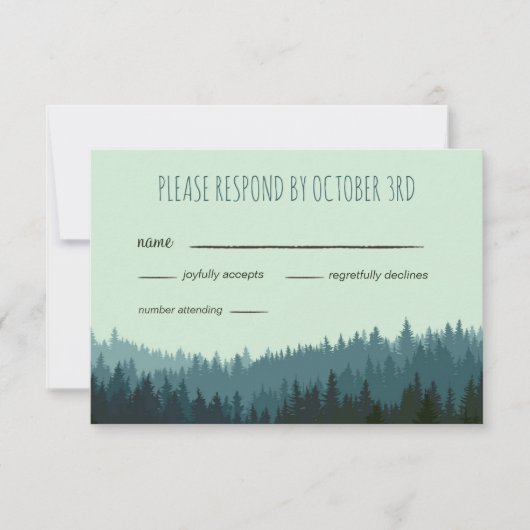Rustikale Hochzeit RSVP in den Bergen Karte (Vorderseite)
