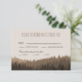 Rustikale Hochzeit RSVP in den Bergen mit Abendess Karte (Stehend Vorderseite)