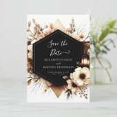 Rustikale Hochzeit Save The Date (Stehend Vorderseite)