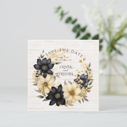 Rustikale Hochzeit Save The Date (Stehend Vorderseite)