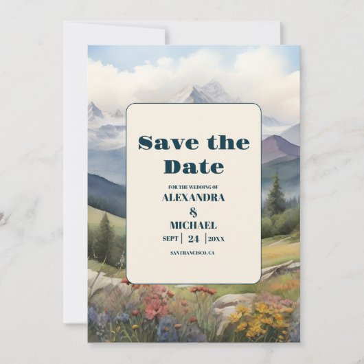Rustikale Hochzeit Save The Date (Vorderseite)
