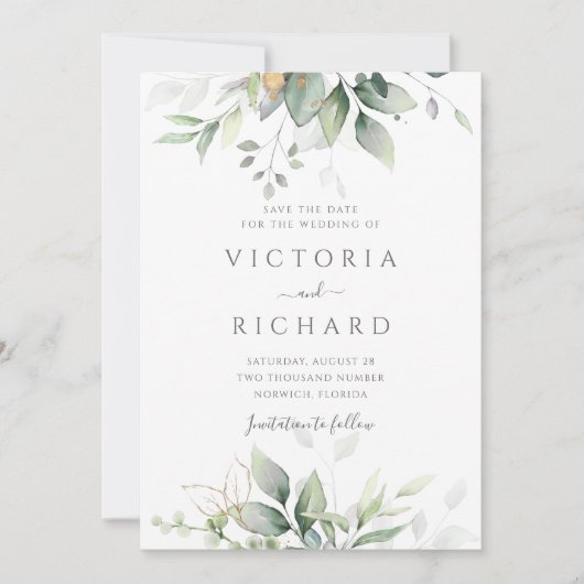 Rustikale Hochzeit Save The Date (Vorderseite)