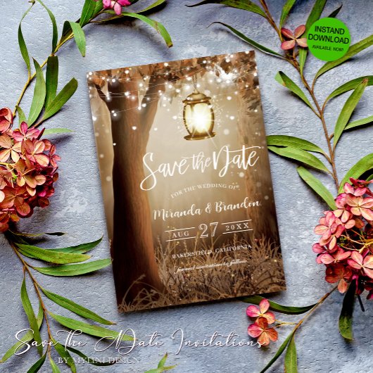 Rustikale Hochzeit Save the Date Einladung