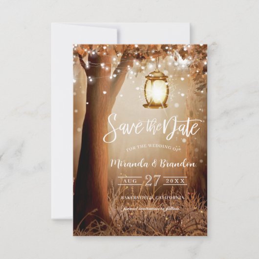 Rustikale Hochzeit Save the Date Einladung (Vorderseite)