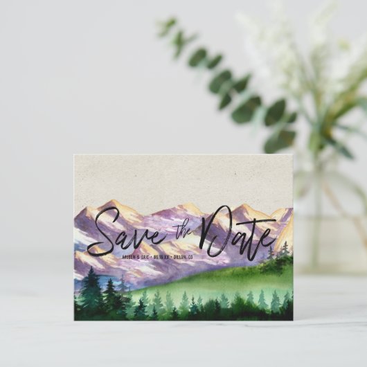 Rustikale Hochzeit | Save the Date Postkarte (Stehend Vorderseite)