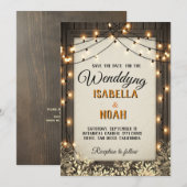 Rustikale Hochzeit "Save the Date"-Vorlagen mit He Save The Date (Vorne/Hinten)