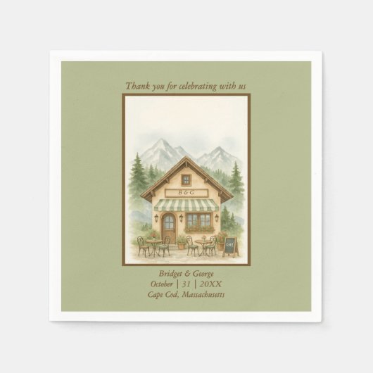 Rustikale Hochzeit Serviette (Vorderseite)