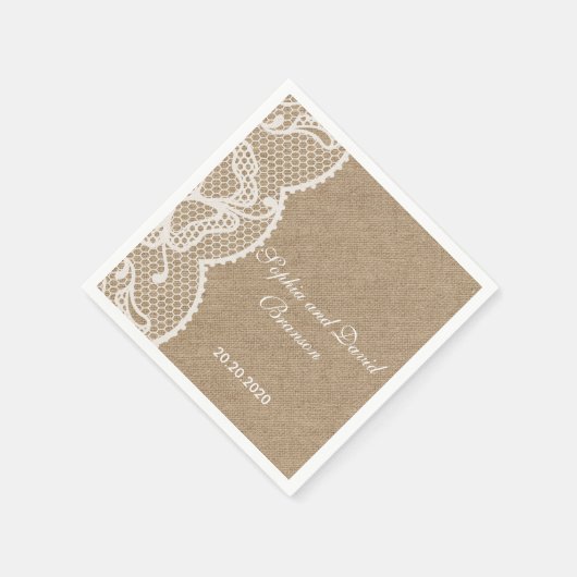 Rustikale Hochzeit Serviette (Ecke)