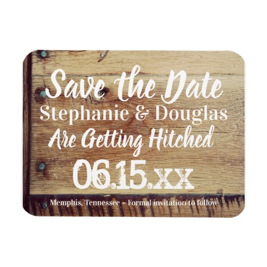 Rustikale Hochzeit Sichern Sie das Date Flexible F Magnet (Horizontal)