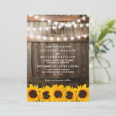 Rustikale Hochzeit | Sonnenblumen Einladung (Stehend Vorderseite)