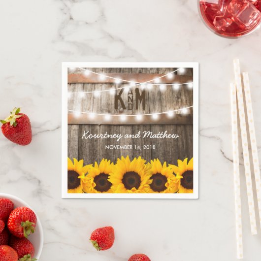 Rustikale Hochzeit | Sonnenblumen Serviette (Beispiel)