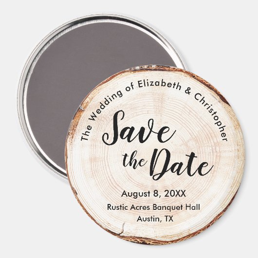 Rustikale Hochzeit Speichern Sie das Datum, an dem Magnet (Vorderseite/Rückseite)