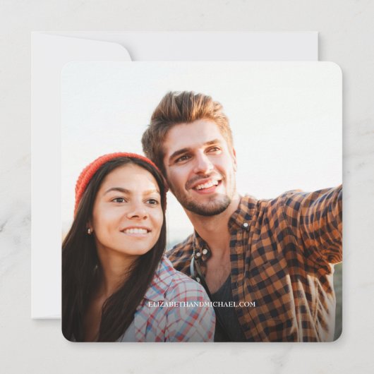 Rustikale Hochzeit Speichern Sie das Datum Foto Ho Einladung (Rückseite)