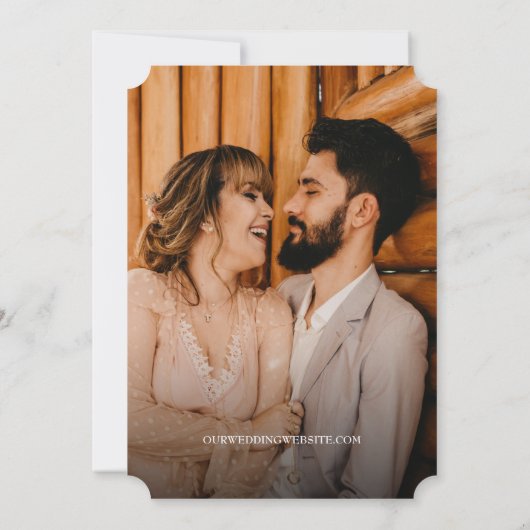 Rustikale Hochzeit Speichern Sie das Datum Foto Ho Einladung (Rückseite)