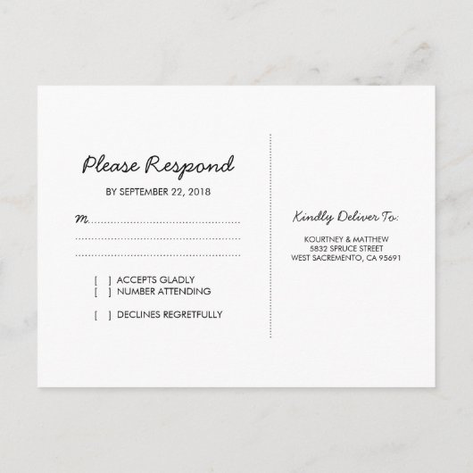 Rustikale Hochzeit | String of Lights UAWG Einladungspostkarte (Rückseite)