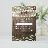 Rustikale Hochzeit UAWG | Grünfoliage RSVP Karte (Stehend Vorderseite)
