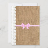 Rustikale Hochzeit und Einladung Burlap (Rückseite)